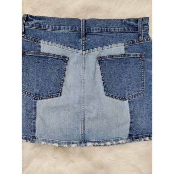 Madewell Womens Two Tone 5-Pockets Design Mini Denim Skirt Blue Size 31 - Picture 5 of 12